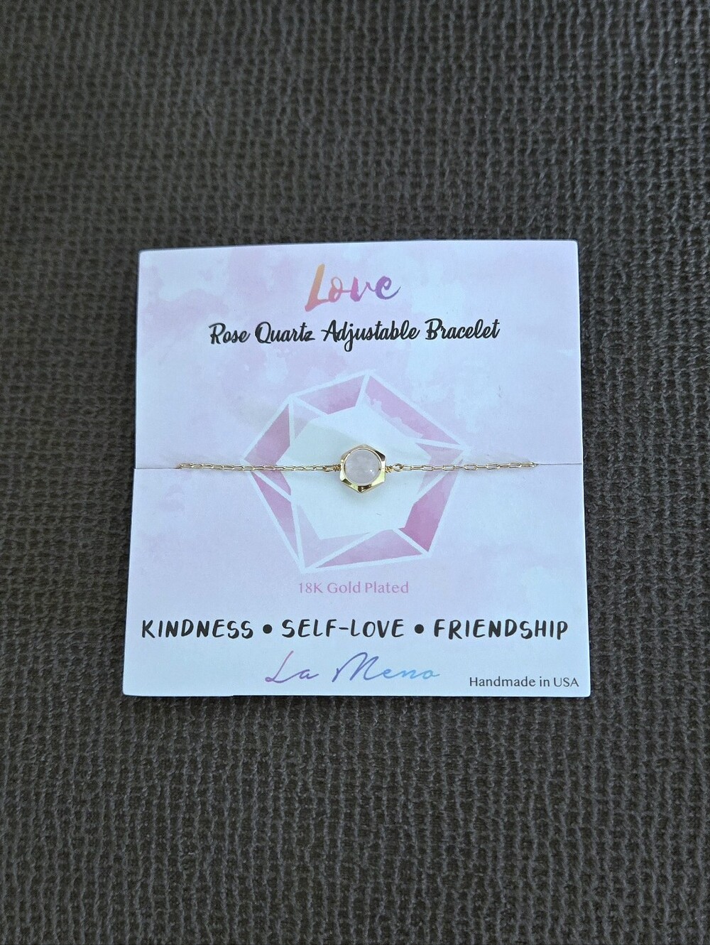 La Meno Hexagon Rose🌹Quartz💎Bracelet